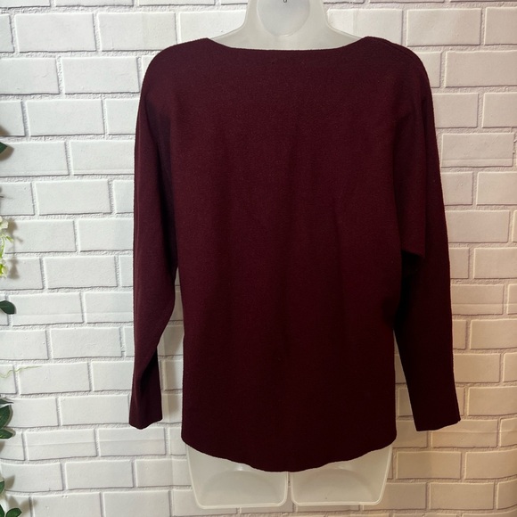 VILA MILANO women raglan burgundy sweater/size L - Picture 5 of 7